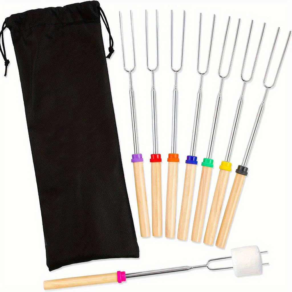 8pcs Extendable Stainless Steel Marshmallow Roasting Sticks